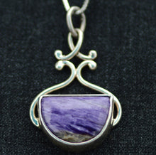 Load image into Gallery viewer, Charoite Art Nouveau Sterling Silver Pendant