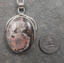 Load image into Gallery viewer, Flower Agate Gemstone Sterling Silver Handcrafted Pendant