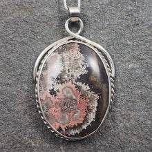 Load image into Gallery viewer, Flower Agate Gemstone Sterling Silver Handcrafted Pendant