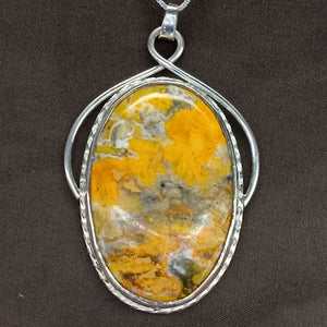Custom Sterling Silver Bumble Bee Jasper Pendant