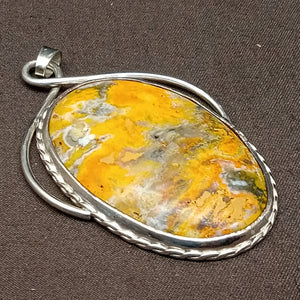 Custom Sterling Silver Bumble Bee Jasper Pendant