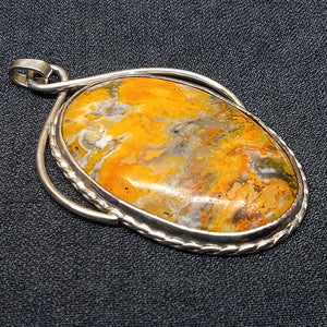 Custom Sterling Silver Bumble Bee Jasper Pendant