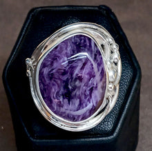 Load image into Gallery viewer, Charoite Art Nouveau Sterling Silver Ring