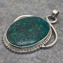 Load image into Gallery viewer, Chrysocolla Gemstone Silver Pendant