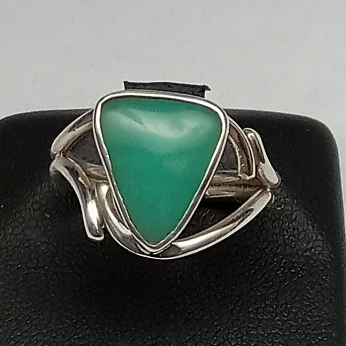 Australian Chrysoprase Gemstone Sterling Silver Ring