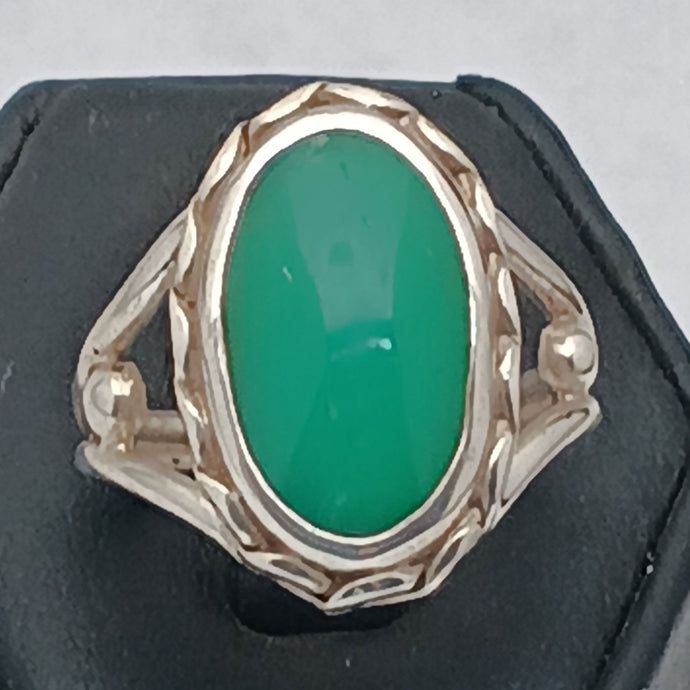 Australian Chrysoprase Gemstone Sterling Silver Ring