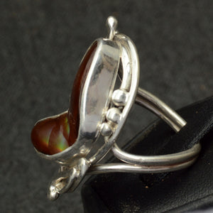 Fire Agate Gemstone Silver Ring