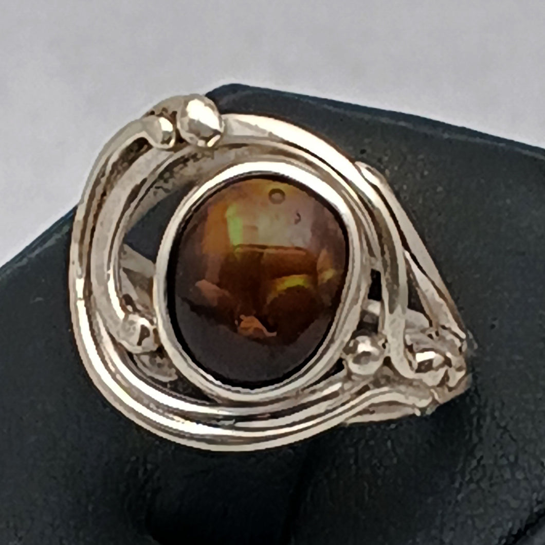Fire Agate Gemstone Silver Ring (Copy)
