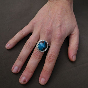 Gem Silica Copper Mineral Gemstone Handcrafted Ring