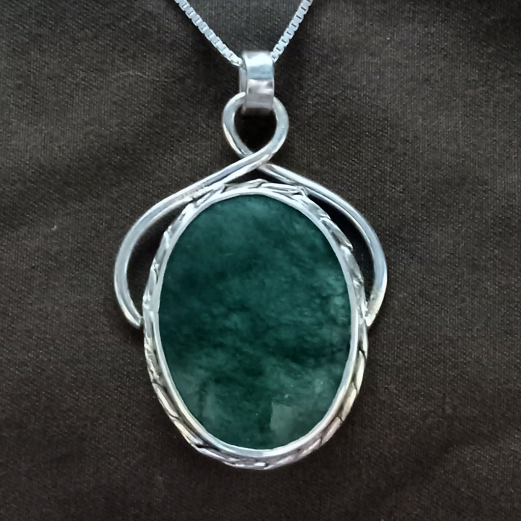 British Columbia Nephrite Jade Sterling Silver Handcrafted Pendant