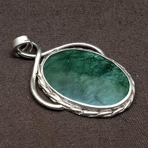 British Columbia Nephrite Jade Sterling Silver Handcrafted Pendant