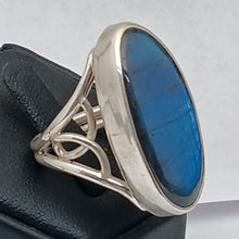 Load image into Gallery viewer, Labradorite Gemstone Art Nouveau Sterling Silver Ring