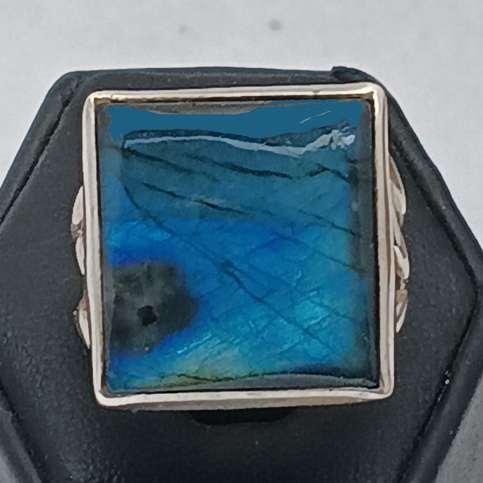 Labradorite Gemstone Art Nouveau Sterling Silver Ring