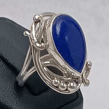 Load image into Gallery viewer, High Grade Lapis Lazuli Gemstone Art Nouveau Sterling Silver Ring