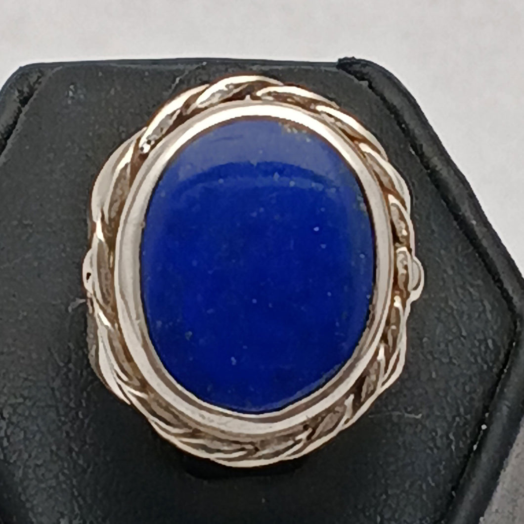 High Grade Lapis Lazuli Gemstone Art Nouveau Sterling Silver Ring