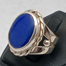 Load image into Gallery viewer, High Grade Lapis Lazuli Gemstone Art Nouveau Sterling Silver Ring