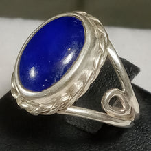 Load image into Gallery viewer, High Grade Lapis Lazuli Gemstone Art Nouveau Sterling Silver Ring