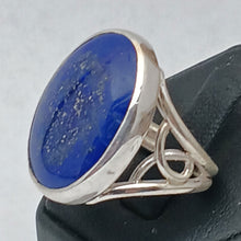 Load image into Gallery viewer, High Grade Lapis Lazuli Gemstone Art Nouveau Sterling Silver Ring