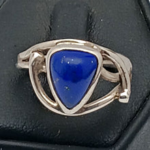 Load image into Gallery viewer, High Grade Lapis Lazuli Gemstone Art Nouveau Sterling Silver Ring