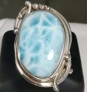 Silver Larimar Gemstone Ring