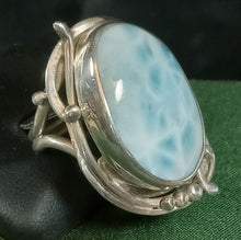 Load image into Gallery viewer, Silver Larimar Gemstone Ring