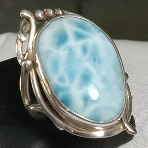 Silver Larimar Gemstone Ring