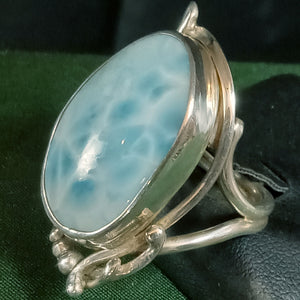 Silver Larimar Gemstone Ring