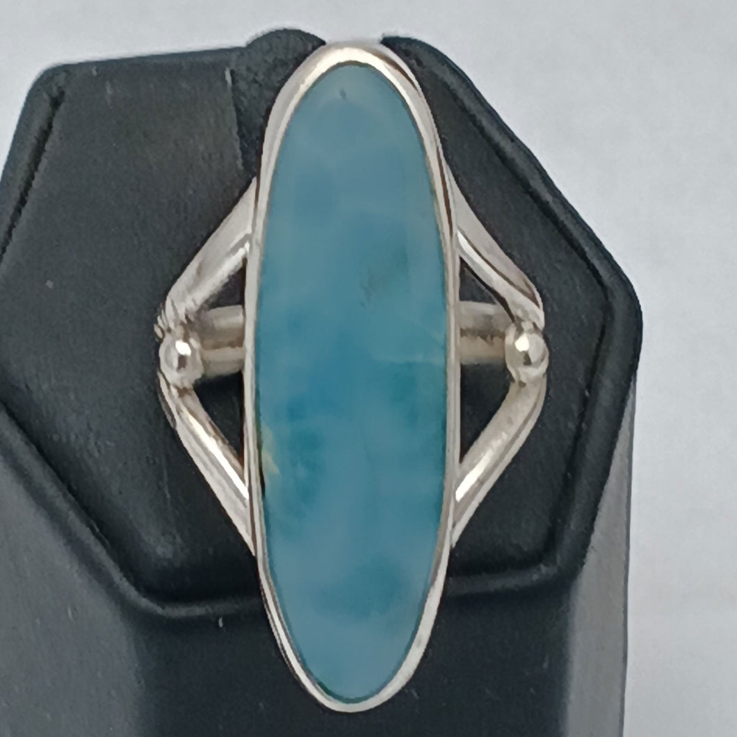 Silver Larimar Gemstone Ring