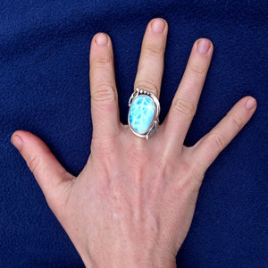 Silver Larimar Gemstone Ring