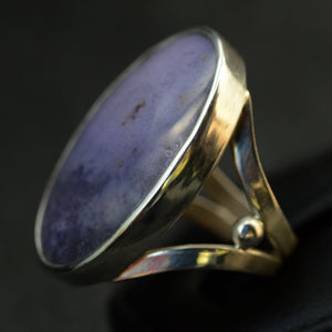 Lavender Agate Gemstone Silver Ring