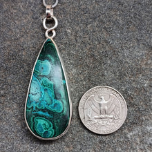 Load image into Gallery viewer, Chrysocolla-Malachite Silver Art Nouveau Pendant