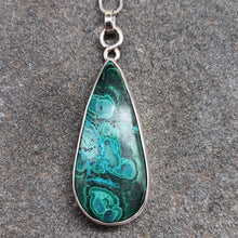 Load image into Gallery viewer, Chrysocolla-Malachite Silver Art Nouveau Pendant