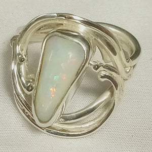 Cooper Pedy Opal Gemstone Silver Ring