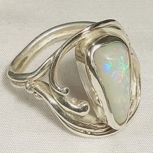 Cooper Pedy Opal Gemstone Silver Ring