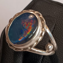 Load image into Gallery viewer, Art Nouveau Opal Triplet Ring in Sterling Silver