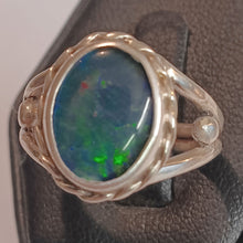 Load image into Gallery viewer, Art Nouveau Opal Triplet Ring in Sterling Silver