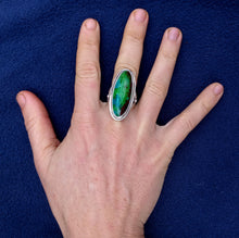 Load image into Gallery viewer, Parrot Wing Chrysocolla Gemstone Copper Mineral Ring