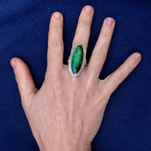 Parrot Wing Chrysocolla Gemstone Copper Mineral Ring