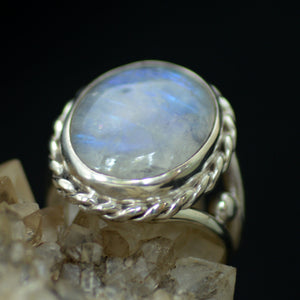 Rainbow Moonstone Custom Ring