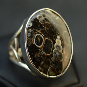 Turitella Agate Gemstone Silver Ring