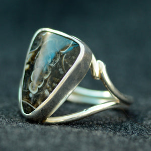 Turitella Agate Gemstone Silver Ring
