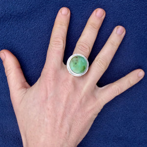 Natural Green Turquoise Gemstone Ring