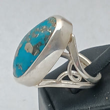 Load image into Gallery viewer, Turquoise With Pyrite Gemstone Ring