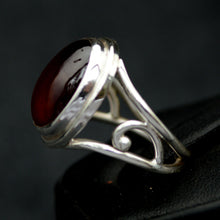 Load image into Gallery viewer, Carnelian Agate Gemstone Silver Ring