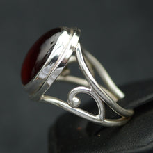 Load image into Gallery viewer, Carnelian Agate Gemstone Silver Ring