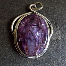 Load image into Gallery viewer, Charoite Art Nouveau Sterling Silver Pendant