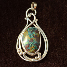 Load image into Gallery viewer, Multi Color Chrysocolla Silver Pendant