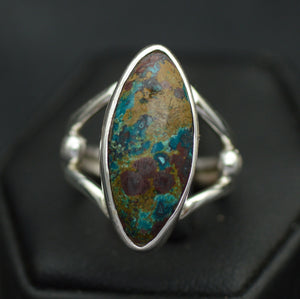 Chrysocolla Gemstone Copper Mineral Ring
