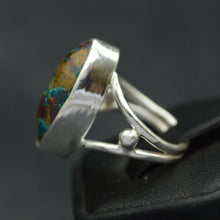 Load image into Gallery viewer, Chrysocolla Gemstone Copper Mineral Ring