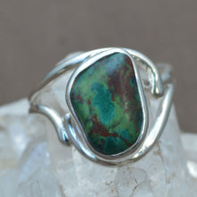 Load image into Gallery viewer, Chrysocolla Gemstone Copper Mineral Ring